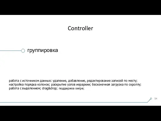 Controller группировка работа с источником данных: удаление, добавление, редактирование записей по