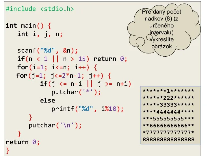 #include int main() { int i, j, n; scanf("%d", &n); if(n