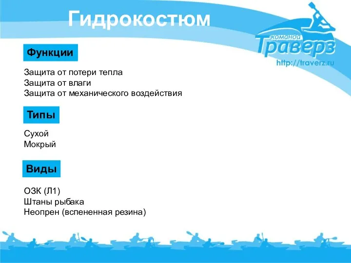 Гидрокостюм Защита от потери тепла Защита от влаги Защита от механического