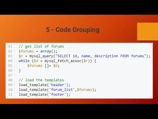 5 - Code Grouping