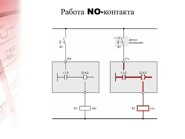 Работа NO-контакта