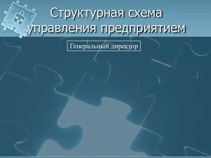 Структурная схема управления предприятием Генеральный директор