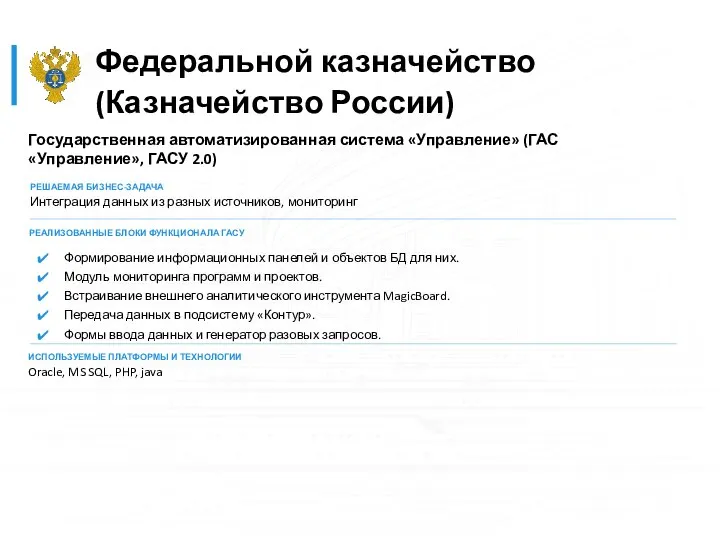 Федеральной казначейство (Казначейство России) Государственная автоматизированная система «Управление» (ГАС «Управление», ГАСУ