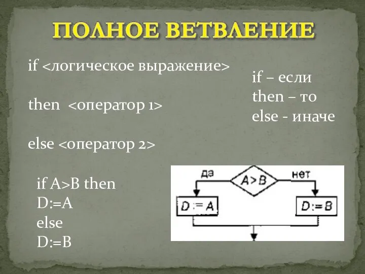 if then else if – если then – то else -