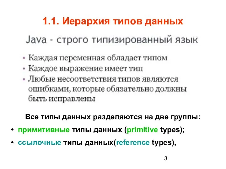 1.1. Иерархия типов данных Все типы данных разделяются на две группы: