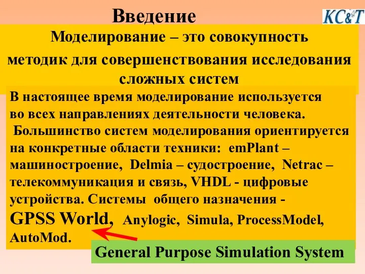 Моделирование – это совокупность методик для совершенствования исследования сложных систем Введение