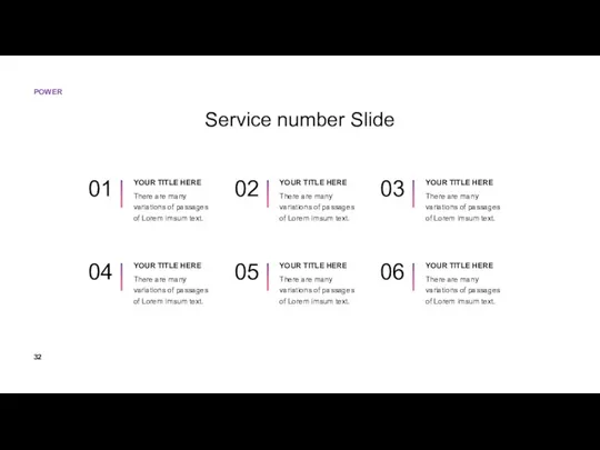 Service number Slide