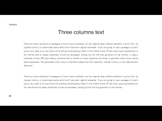 Three columns text There are many variations of passages of Lorem