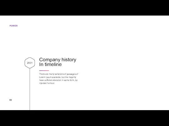 2001 Company history In timeline There are many variations of passages
