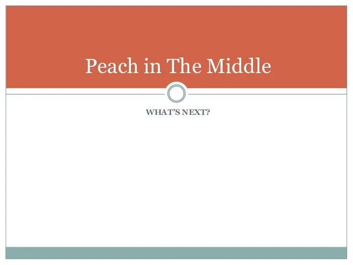 WHAT’S NEXT? Peach in The Middle