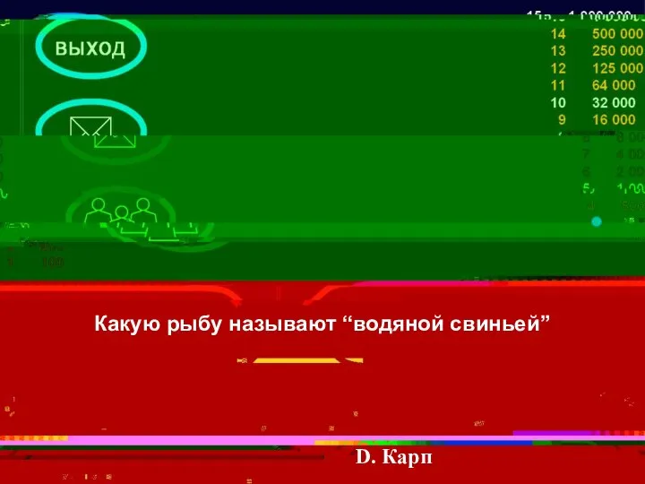 Какую рыбу называют “водяной свиньей” D. Карп