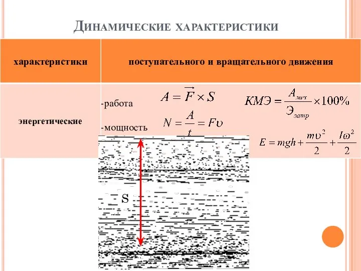 Динамические характеристики S