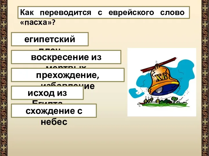 египетский плен воскресение из мертвых прехождение, избавление исход из Египта схождение