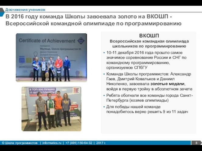 ВКОШП Всероссийская командная олимпиада школьников по программированию 10-11 декабря 2016 года