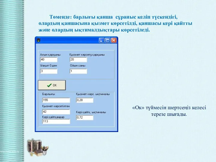 Төменде: барлығы қанша сұраныс келіп түскендігі, олардың қаншасына қызмет көрсетілді, қаншасы