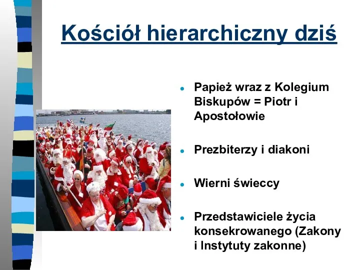 Kościół hierarchiczny dziś Papież wraz z Kolegium Biskupów = Piotr i