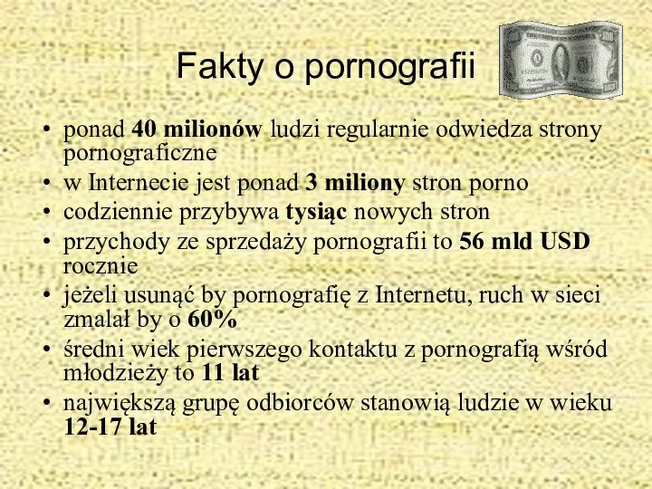 Fakty o pornografii ponad 40 milionów ludzi regularnie odwiedza strony pornograficzne