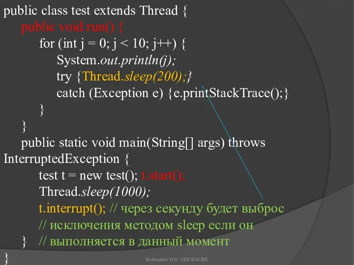 public class test extends Thread { public void run() { for