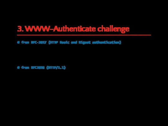 3. WWW-Authenticate challenge # from RFC-2617 (HTTP Basic and Digest authentication)