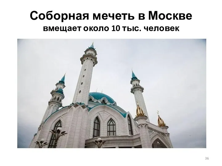 Соборная мечеть в Москве вмещает около 10 тыс. человек