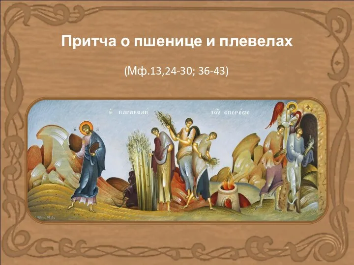 Притча о пшенице и плевелах (Мф.13,24-30; 36-43)