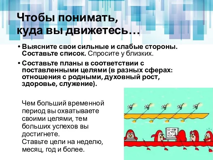 Чтобы понимать, куда вы движетесь… Выясните свои сильные и слабые стороны.