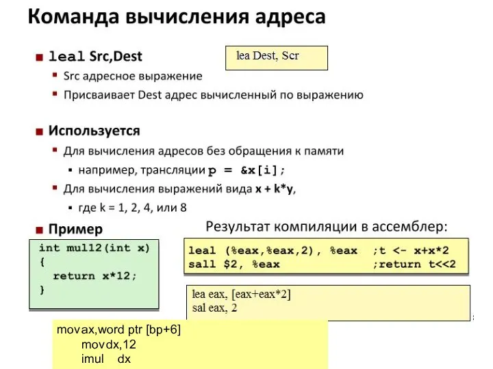 mov ax,word ptr [bp+6] mov dx,12 imul dx