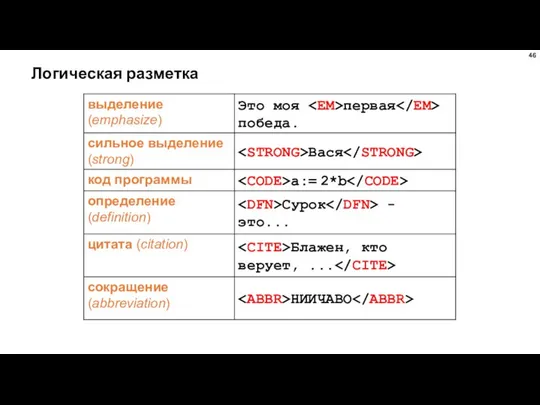 Логическая разметка