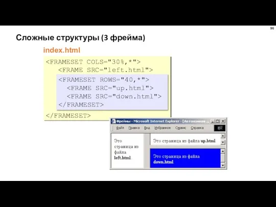 Сложные структуры (3 фрейма) index.html