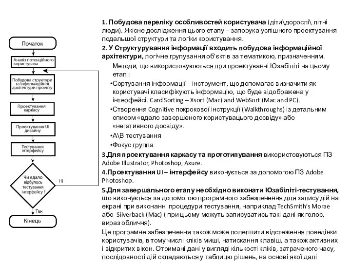 1. Побудова переліку особливостей користувача (діти\дорослі\ літні люди). Якісне дослідження цього