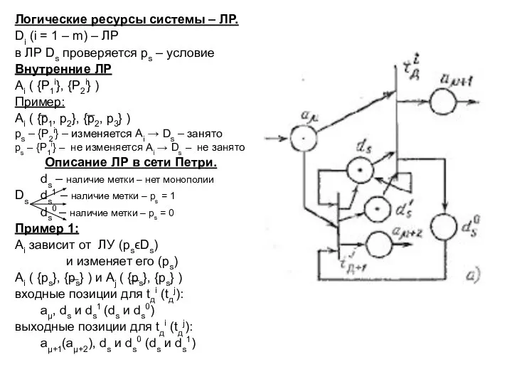 Логические ресурсы системы – ЛР. Di (i = 1 – m)