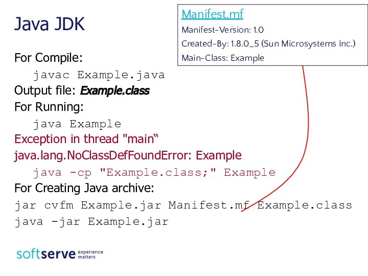 For Compile: javac Example.java Output file: Example.class For Running: java Example