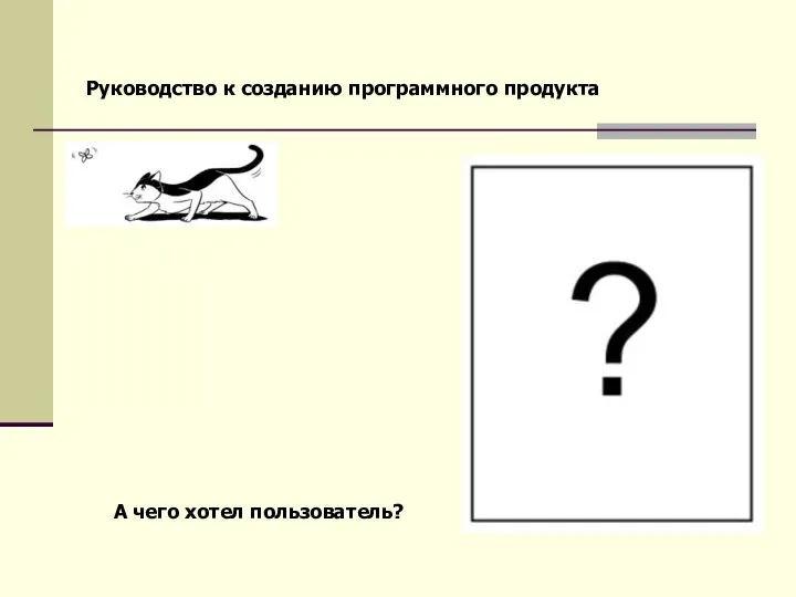 Руководство к созданию программного продукта А чего хотел пользователь?