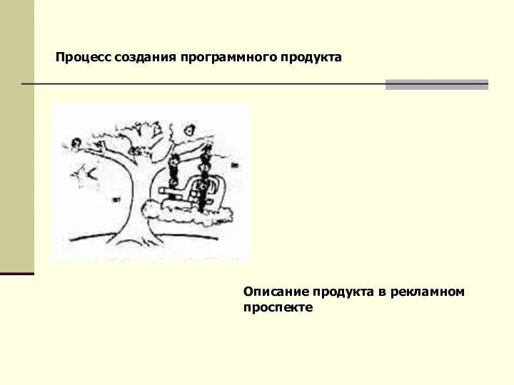 Описание продукта в рекламном проспекте Процесс создания программного продукта