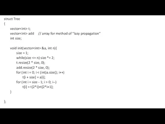 struct Tree { vector t; vector add // array for method