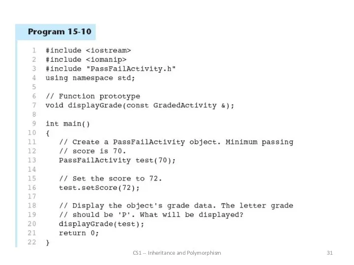 CS1 -- Inheritance and Polymorphism