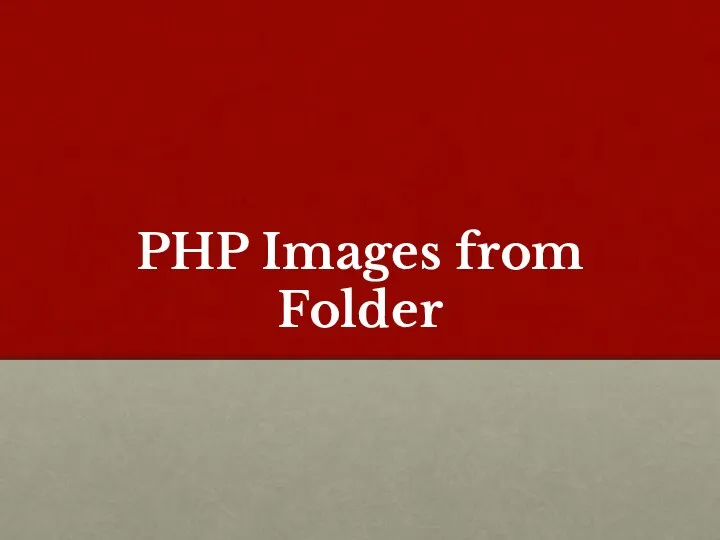 PHP Images from Folder