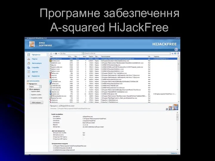 Програмне забезпечення A-squared HiJackFree