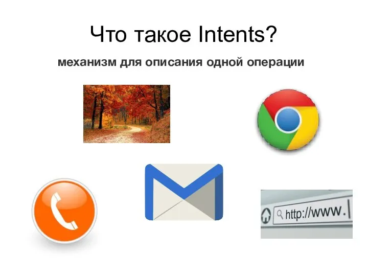 Что такое Intents? механизм для описания одной операции