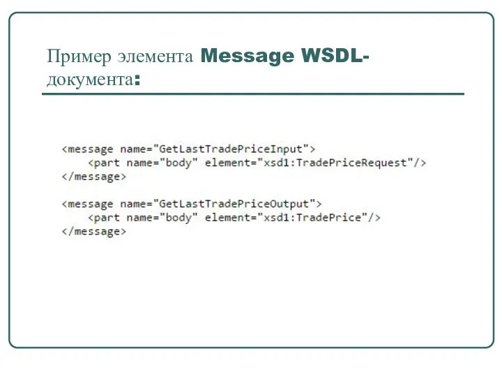 Пример элемента Message WSDL-документа: