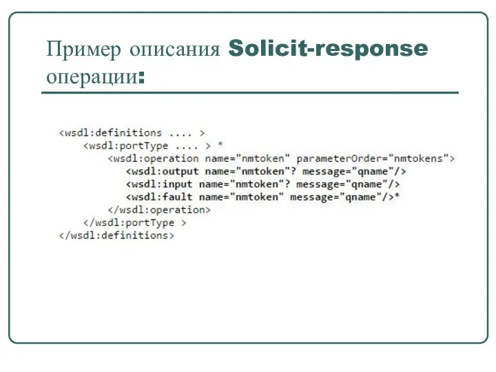 Пример описания Solicit-response операции: