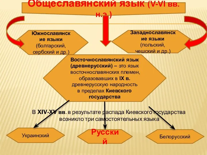 В XIV-XV вв. в результате распада Киевского государства возникло три самостоятельных