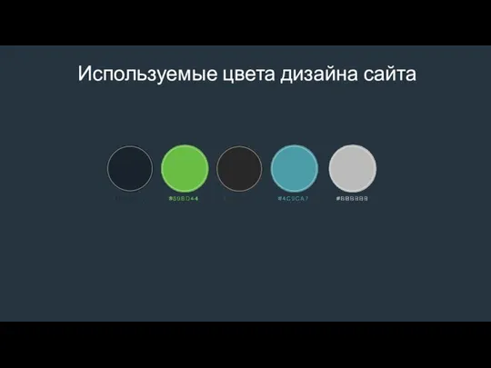 Используемые цвета дизайна сайта