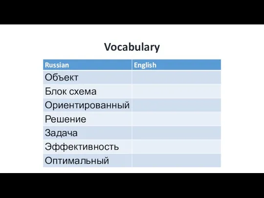 Vocabulary