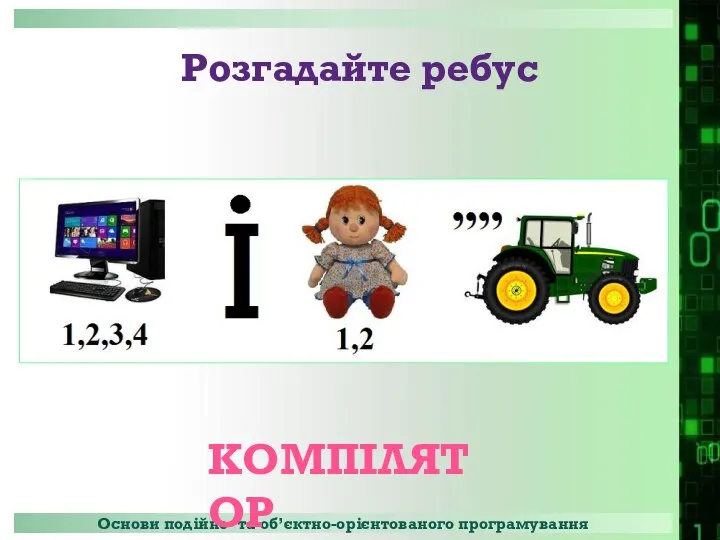 Розгадайте ребус КОМПІЛЯТОР