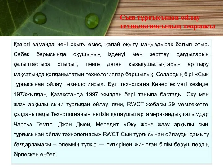 Қазіргі заманда нені оқыту емес, қалай оқыту маңыздырақ болып отыр. Сабақ