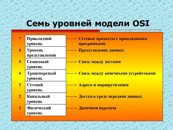 Семь уровней модели OSI