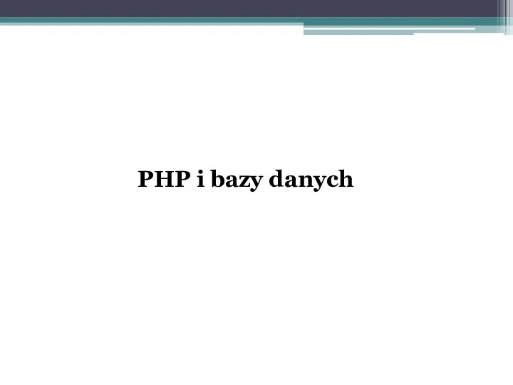 PHP i bazy danych