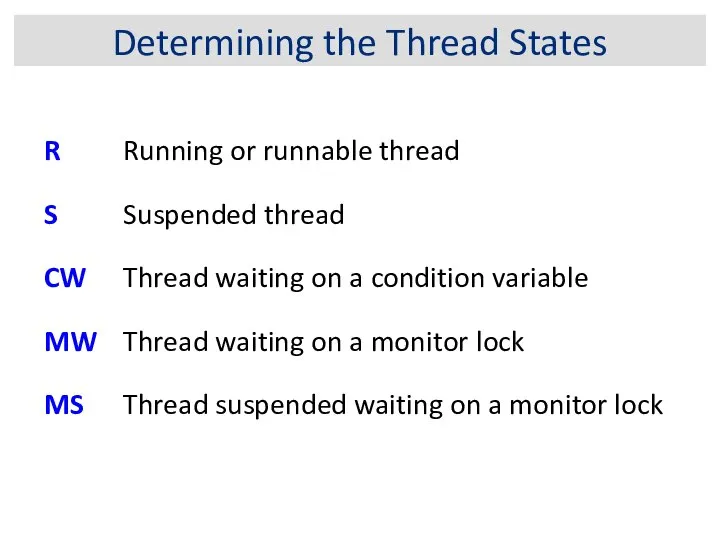 Determining the Thread States