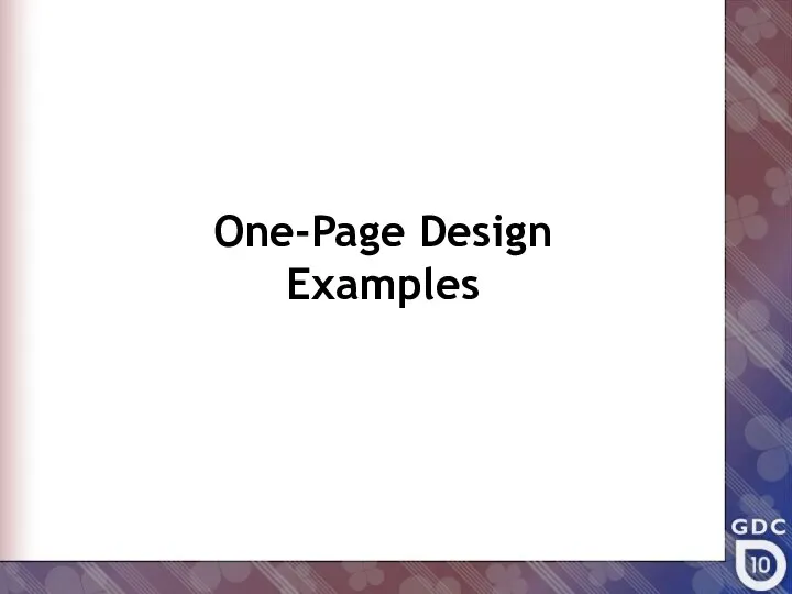 One-Page Design Examples